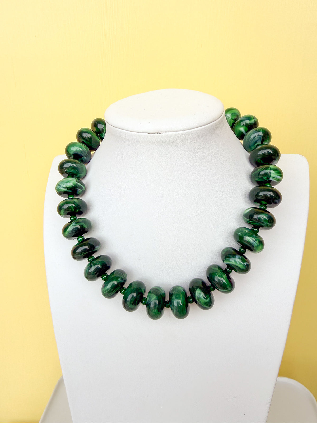 Chunky Marbled Rondelle Necklace - 25mm -N0010