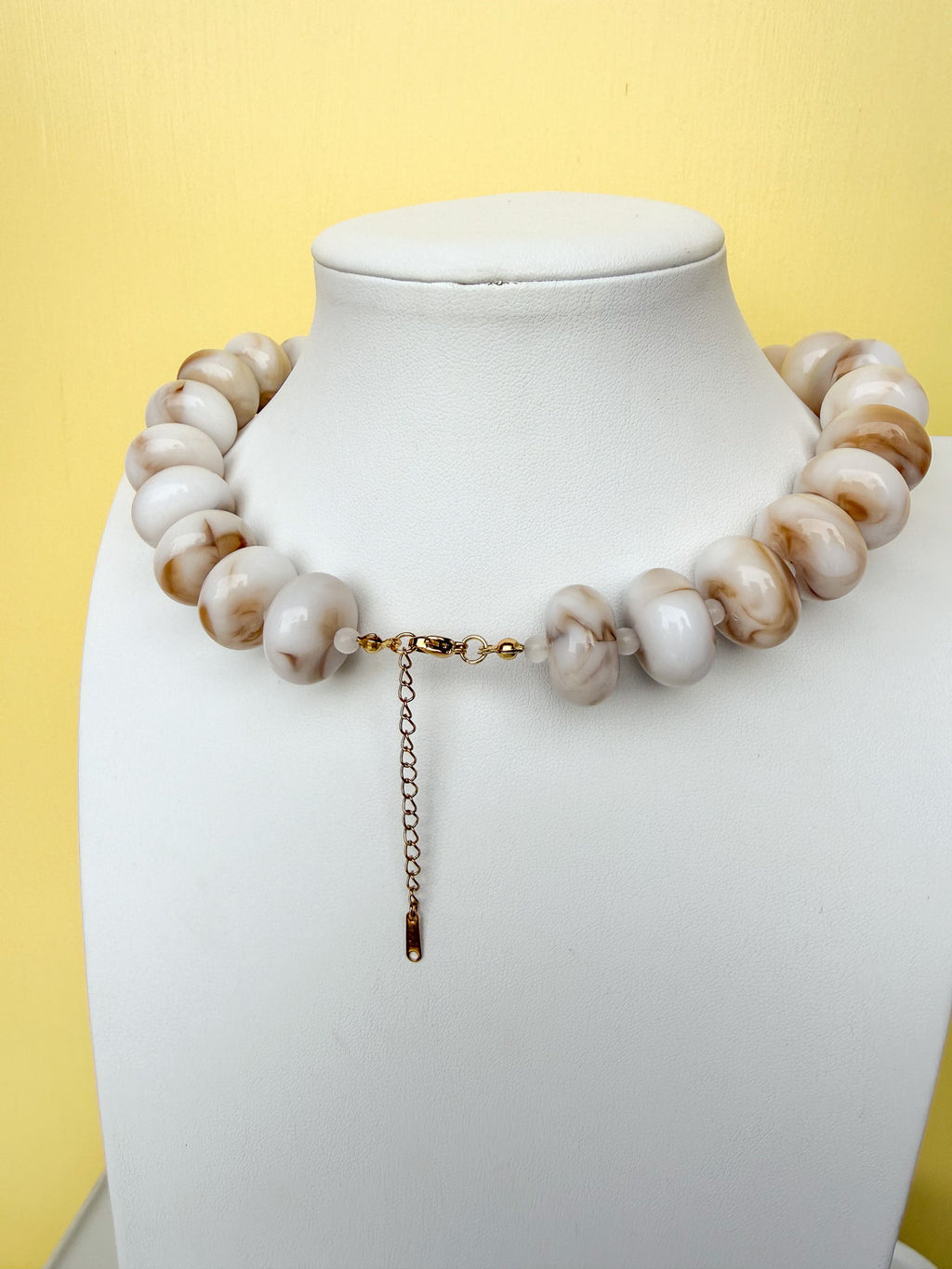 Chunky Marbled Rondelle Necklace - 25mm -N0010
