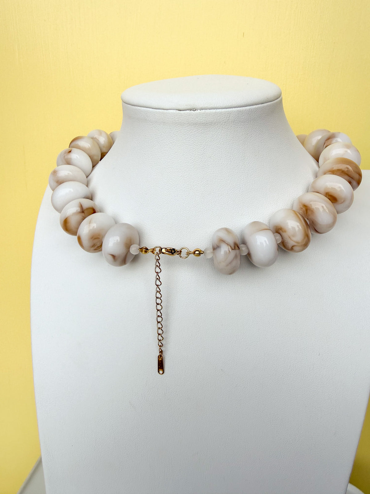 Chunky Marbled Rondelle Necklace - 25mm -N0010