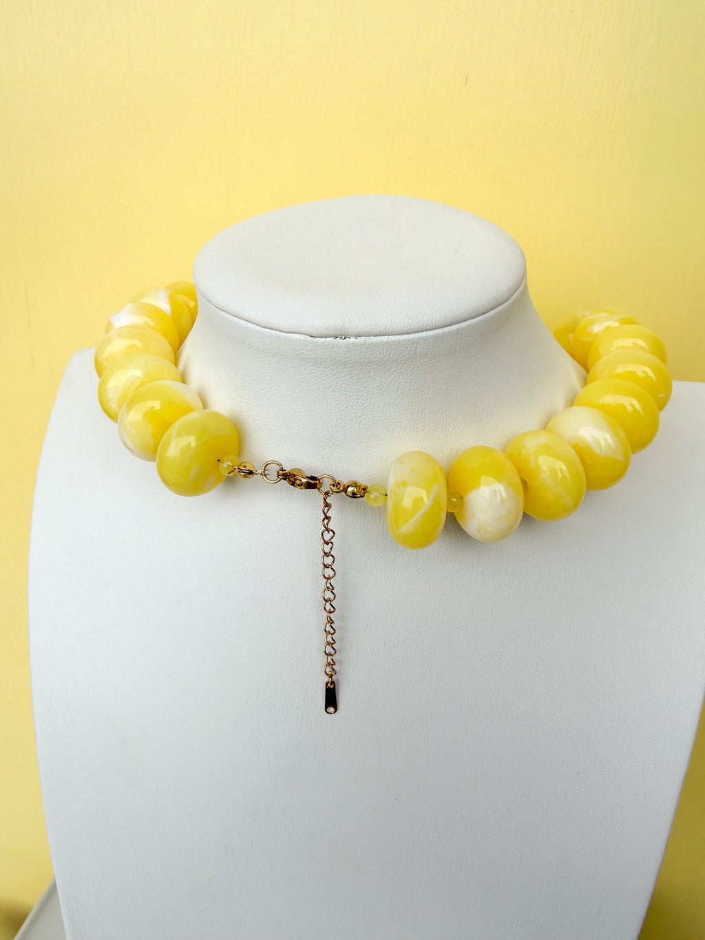 Chunky Marbled Rondelle Necklace - 25mm -N0010