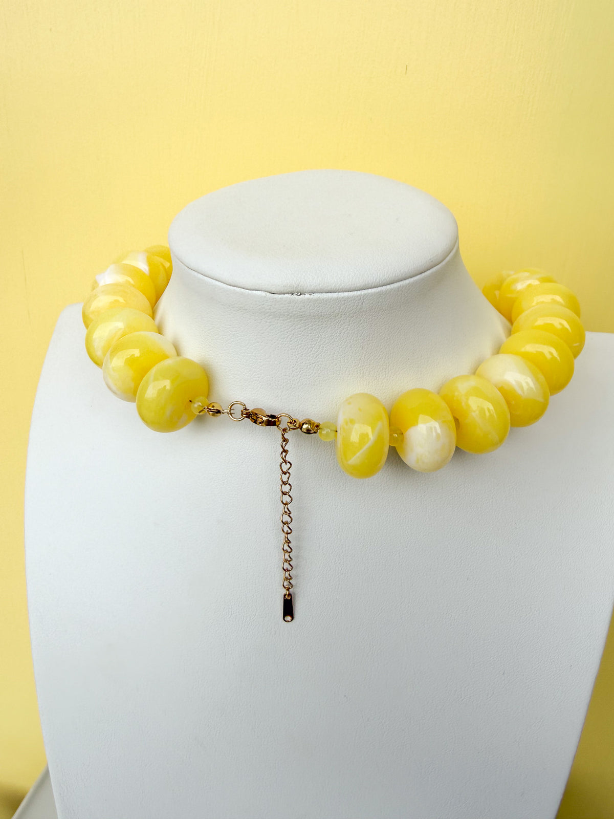 Chunky Marbled Rondelle Necklace - 25mm -N0010