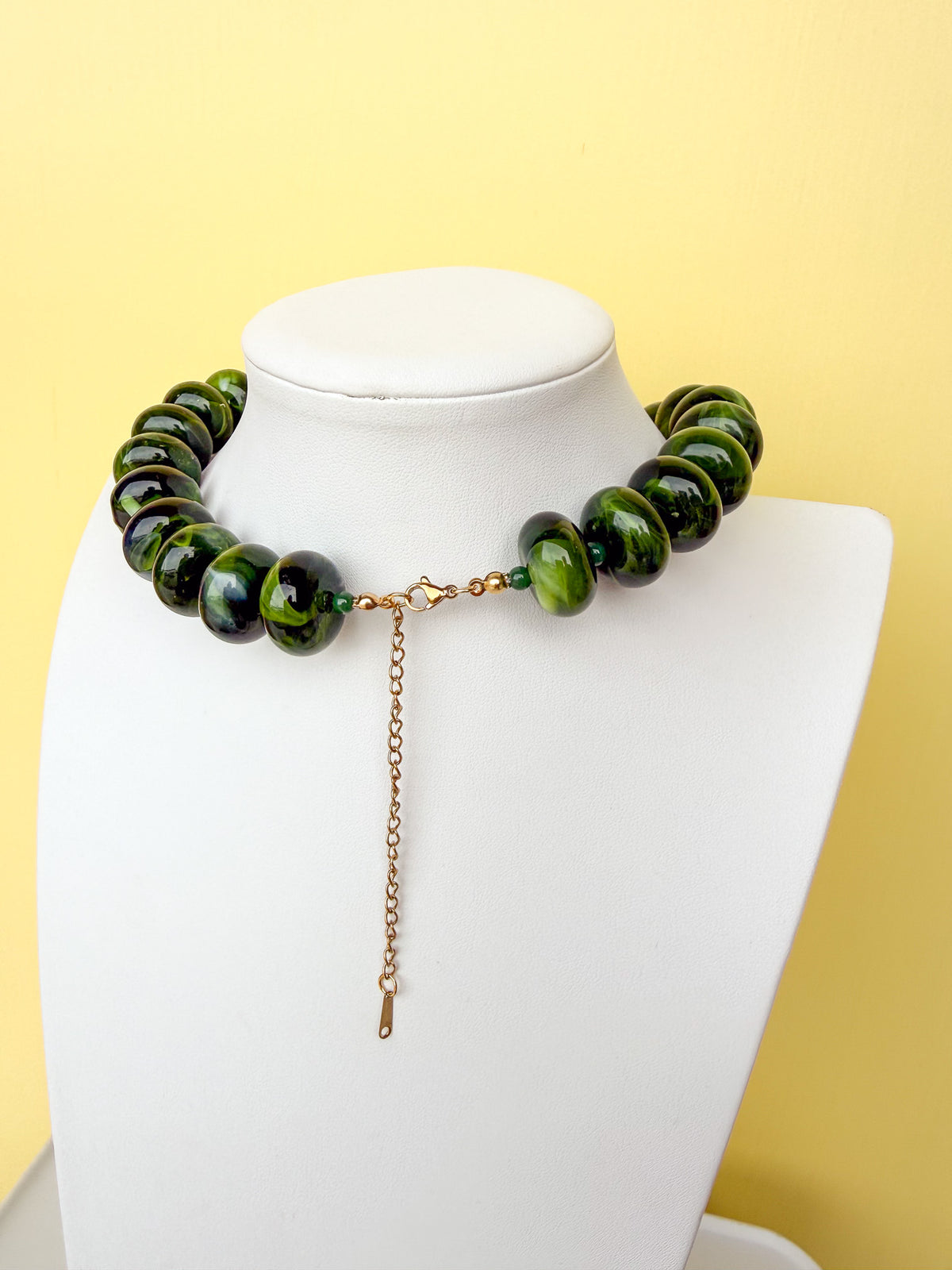 Chunky Marbled Rondelle Necklace - 25mm -N0010