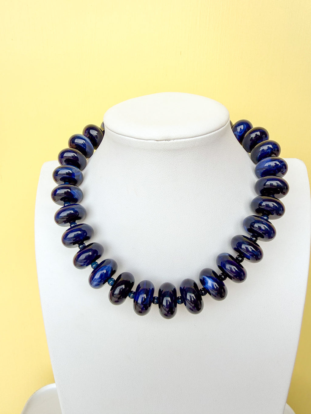 Chunky Marbled Rondelle Necklace - 25mm -N0010