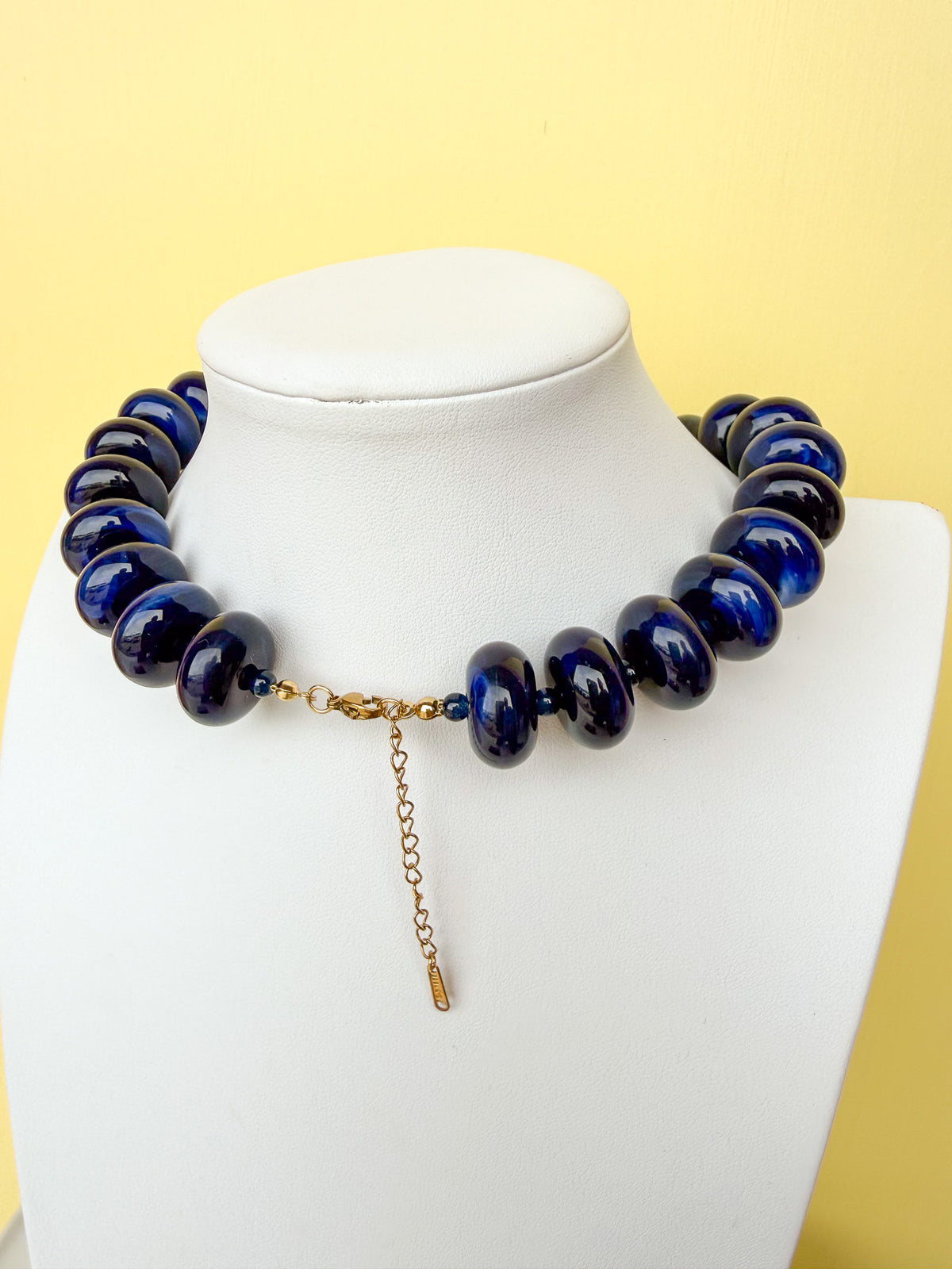 Chunky Marbled Rondelle Necklace - 25mm -N0010