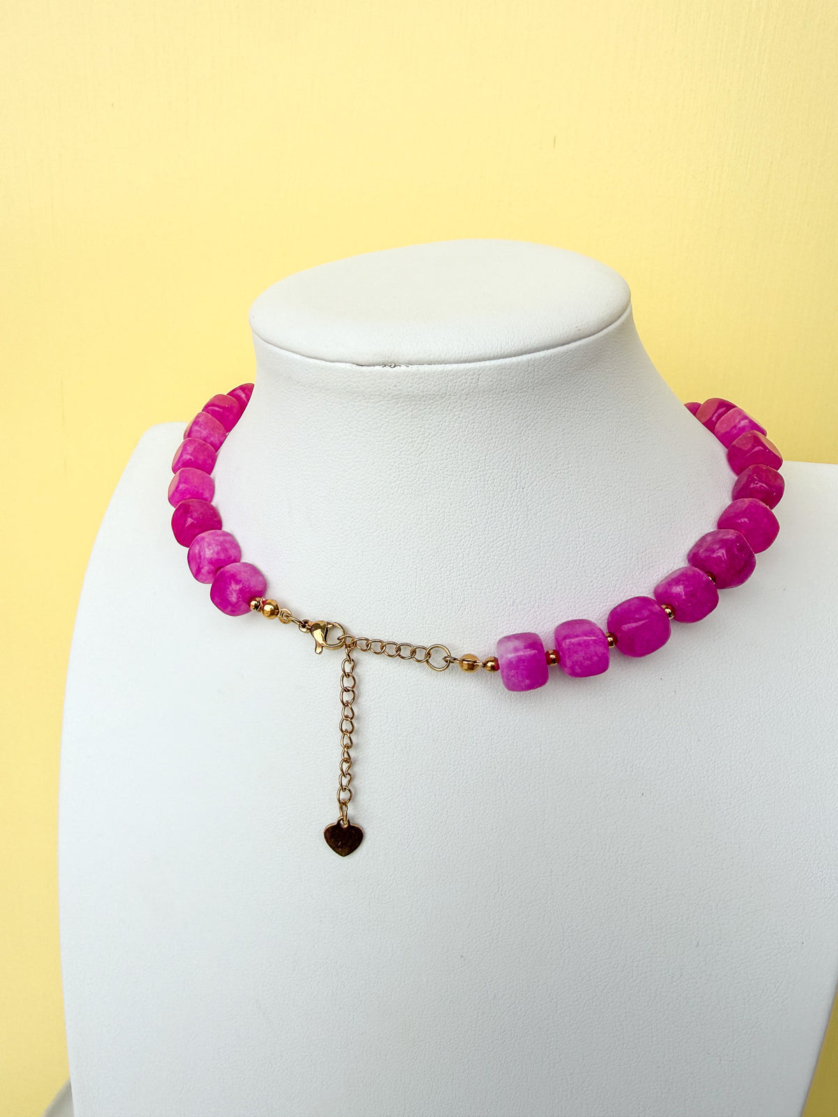 Faceted Square Glass Bead Necklace - 10mm - N0007