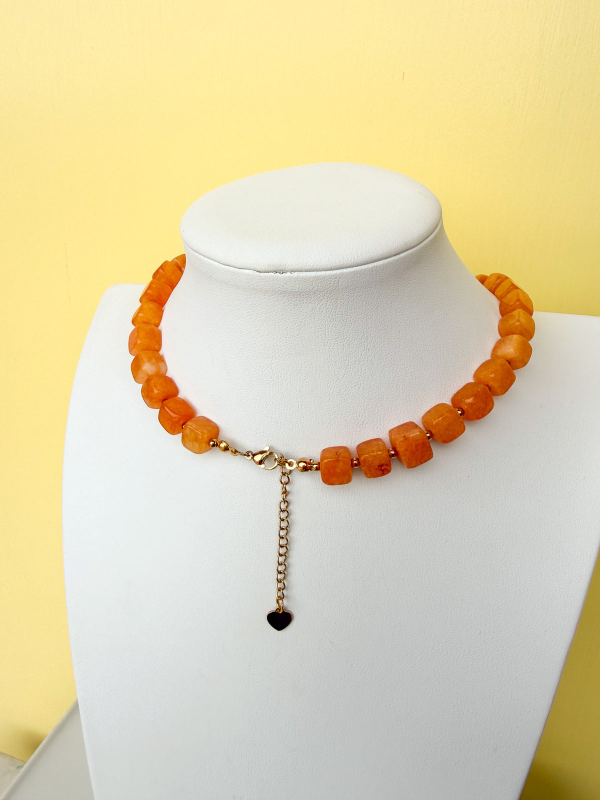 Faceted Square Glass Bead Necklace - 10mm - N0007