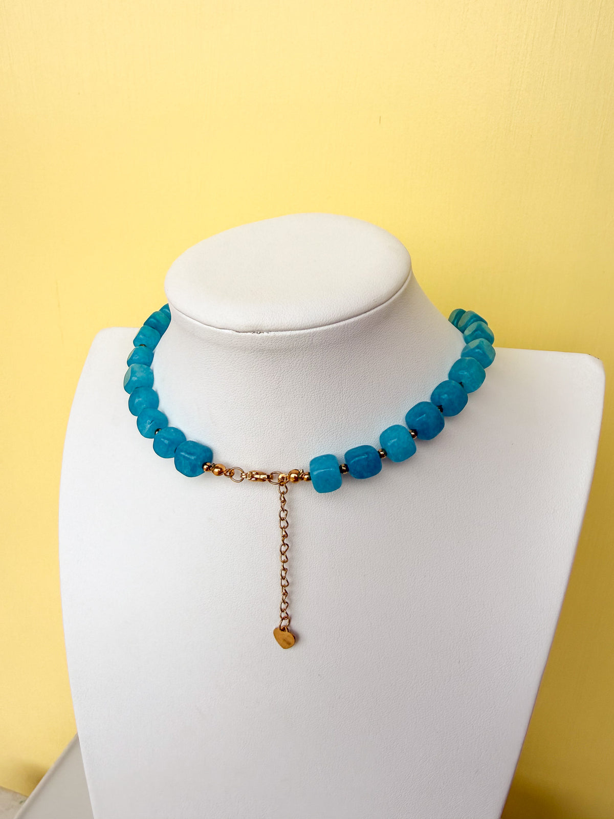 Faceted Square Glass Bead Necklace - 10mm - N0007