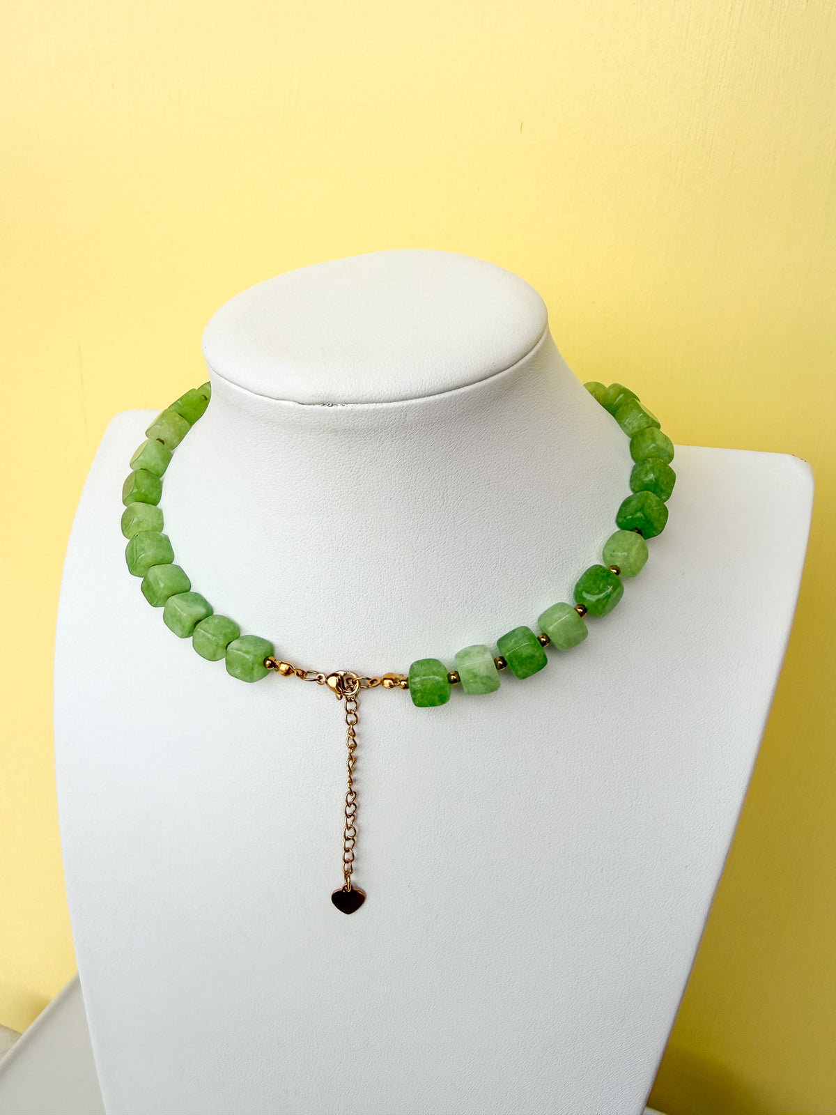 Faceted Square Glass Bead Necklace - 10mm - N0007