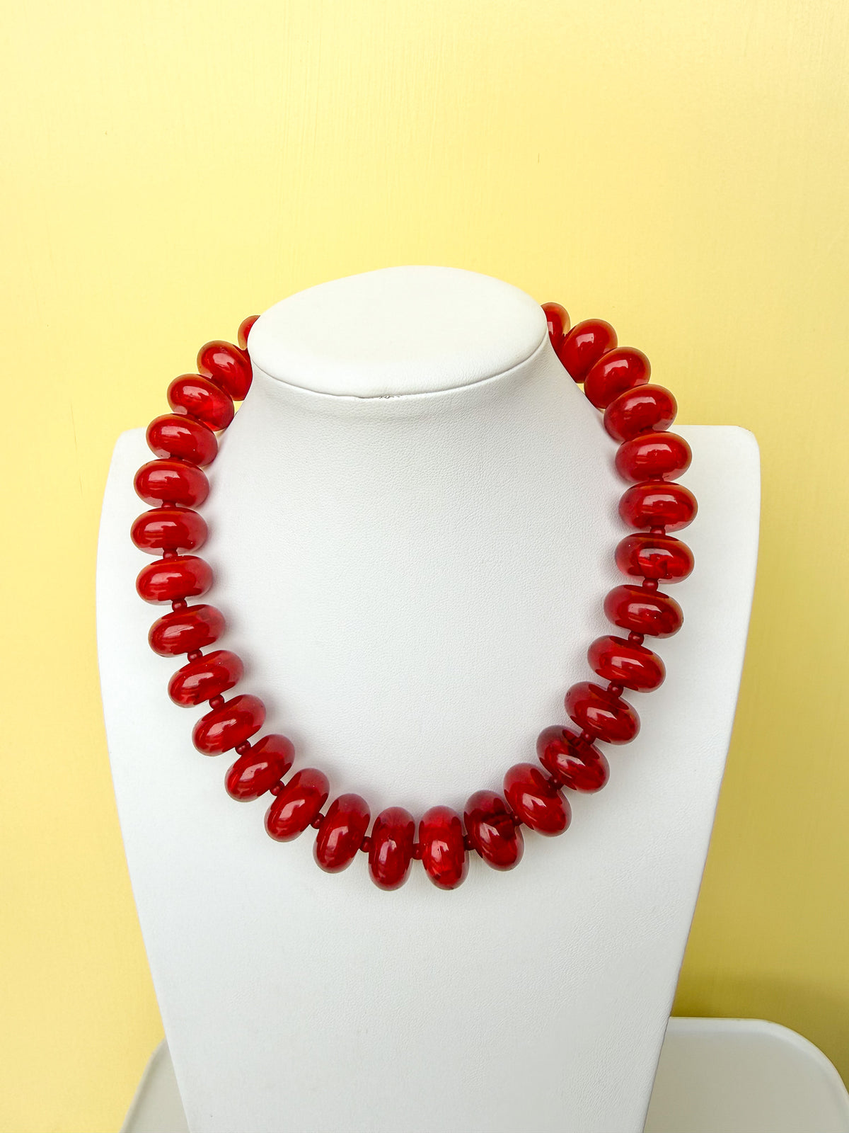Chunky Marbled Rondelle Necklace - 25mm -N0010