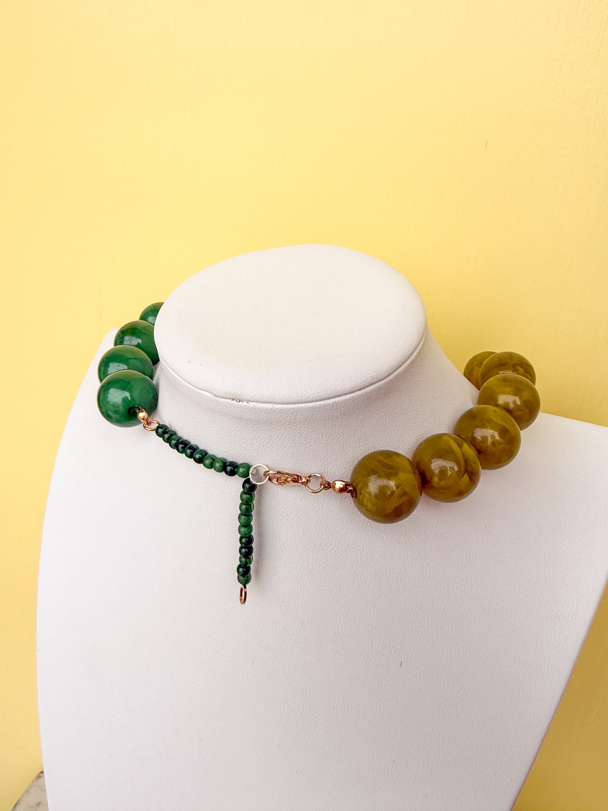 Colorblock Round Bead Necklace - 20mm - N0006