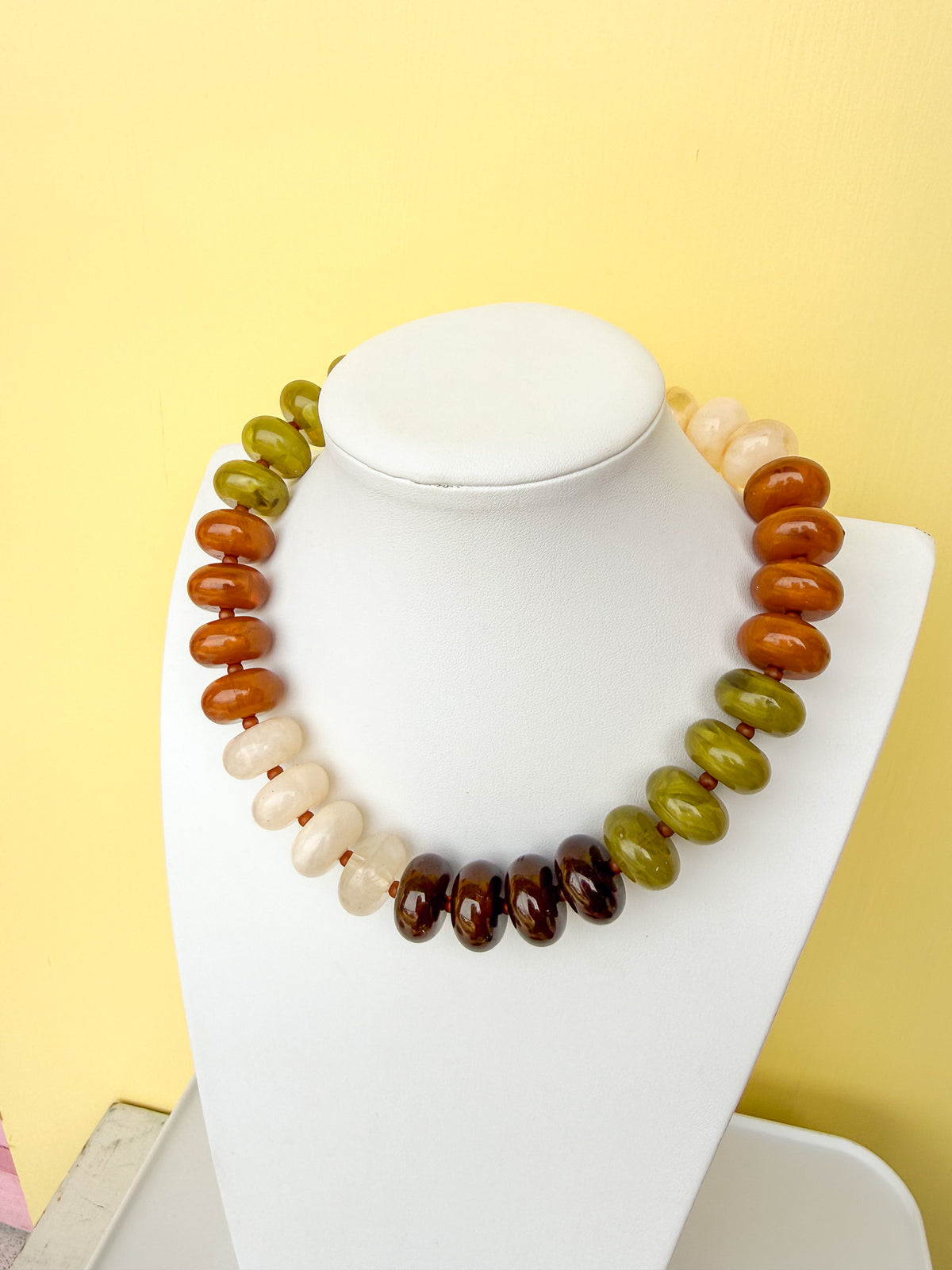 Multicolor Chunky Rondelle Bead Necklace - 10mm - N0008