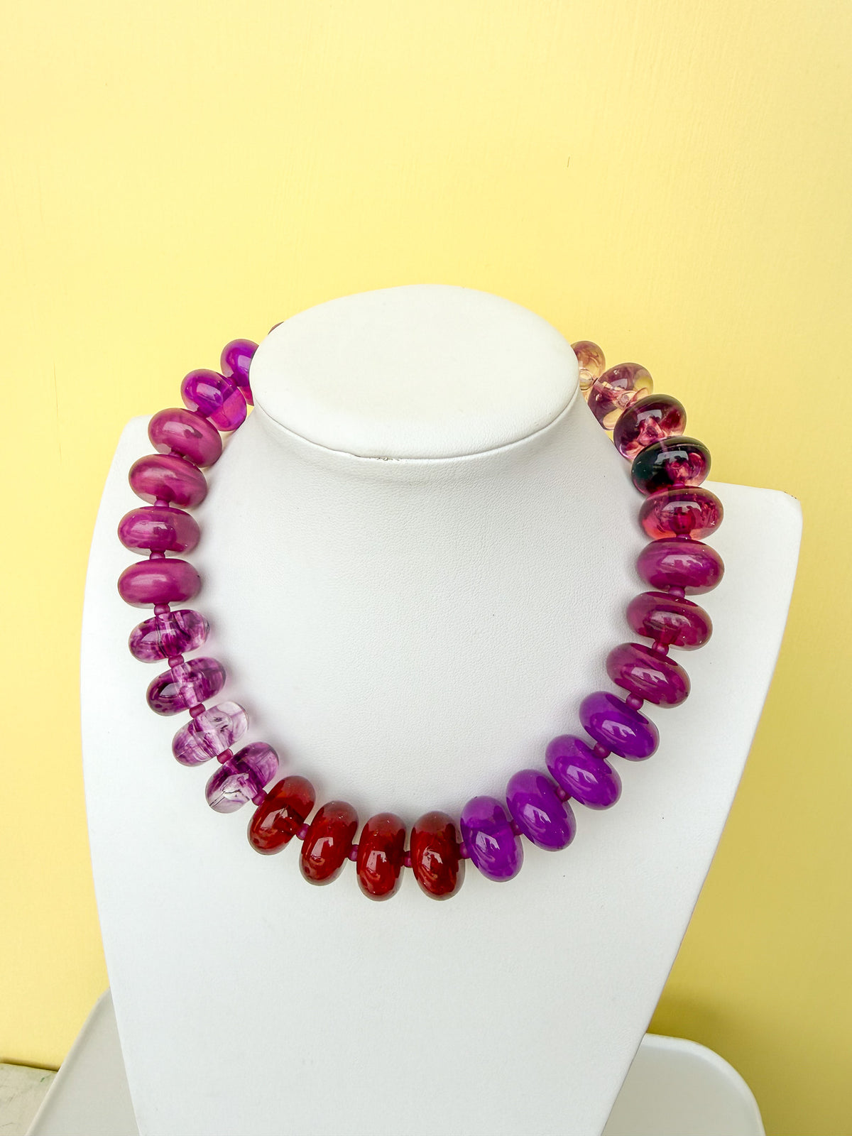 Multicolor Chunky Rondelle Bead Necklace - 10mm - N0008