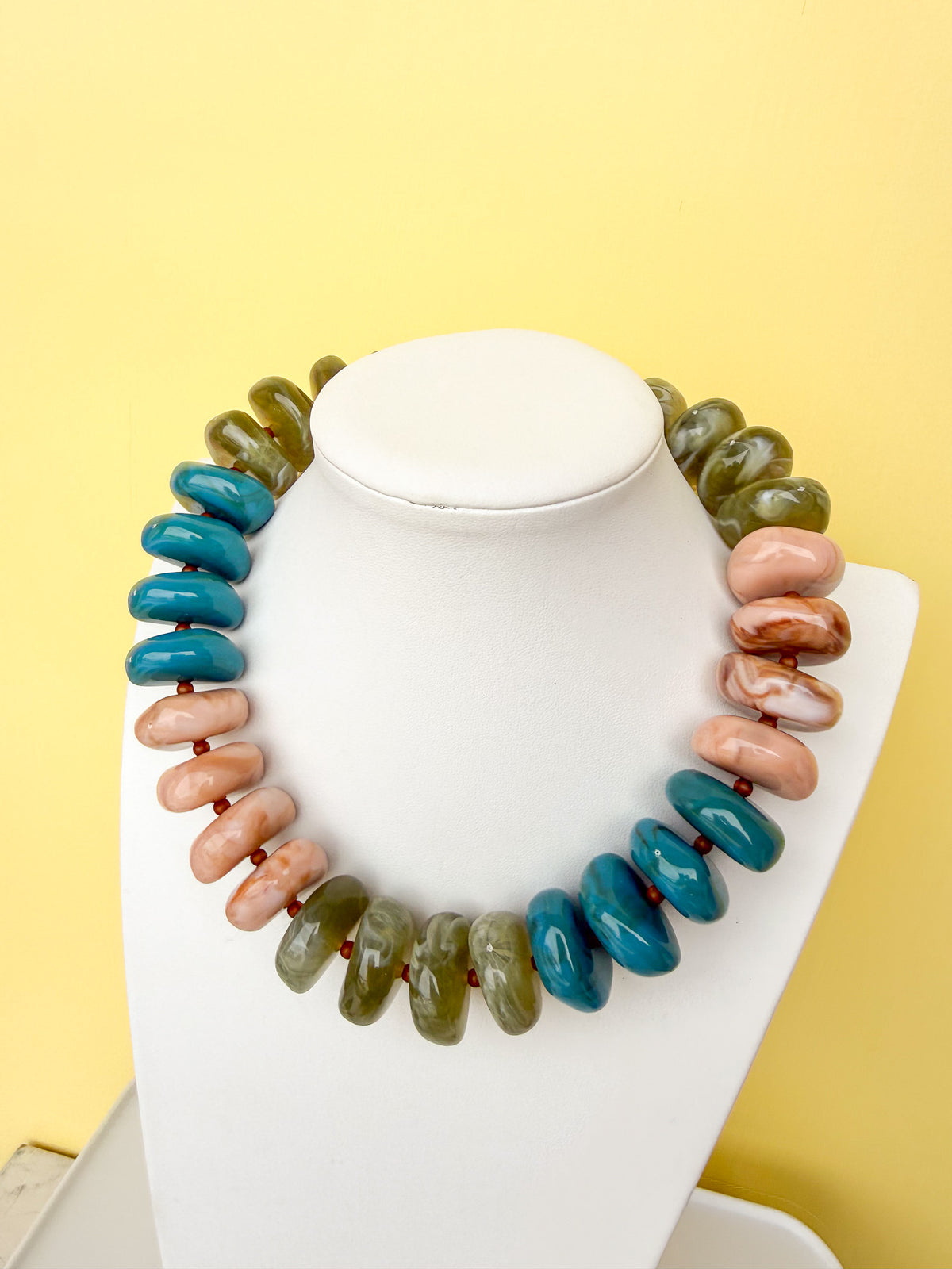 Multicolor Chunky Rondelle Bead Necklace - 30mm - N0009