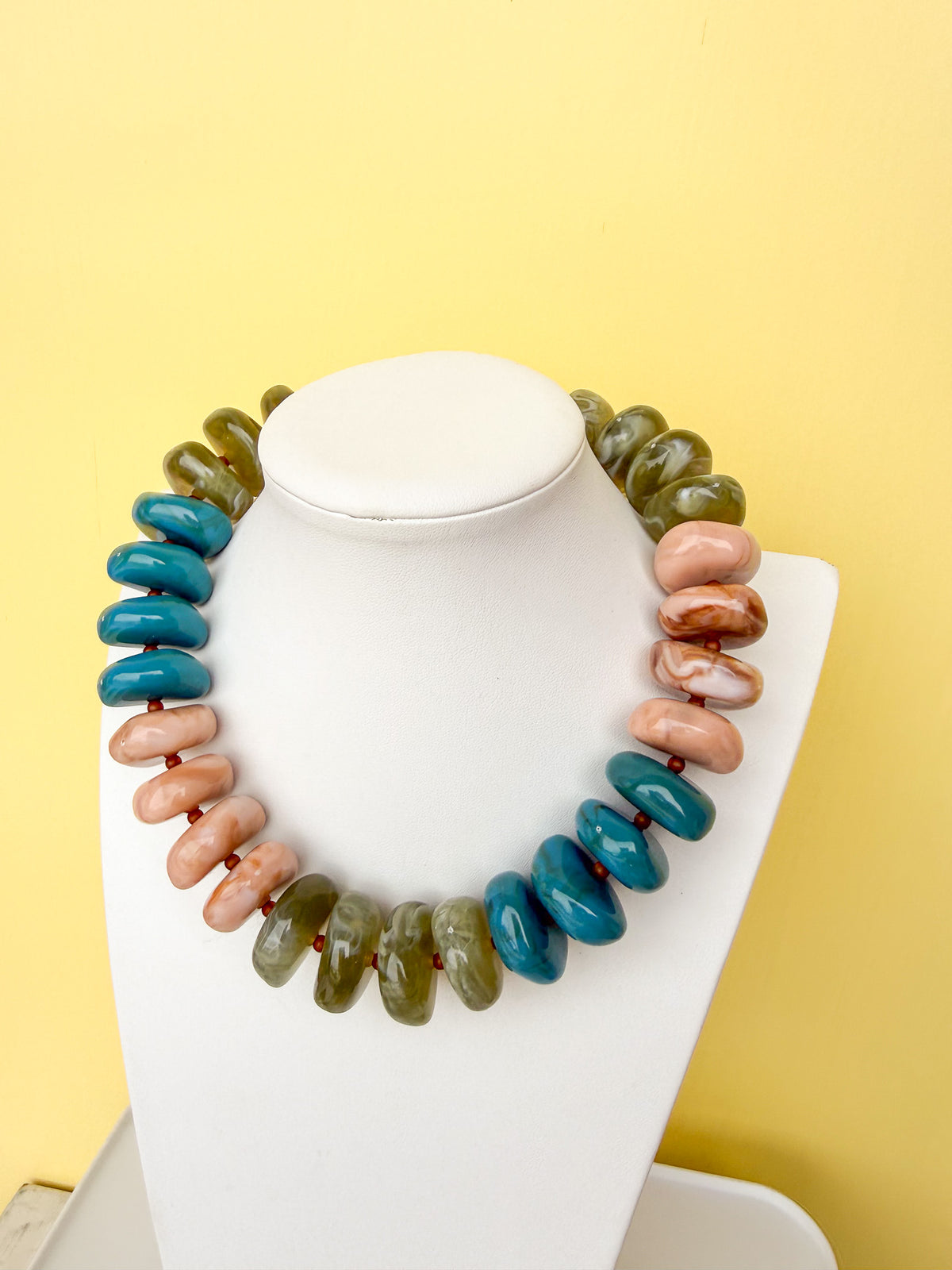 Multicolor Chunky Rondelle Bead Necklace - 30mm - N0009