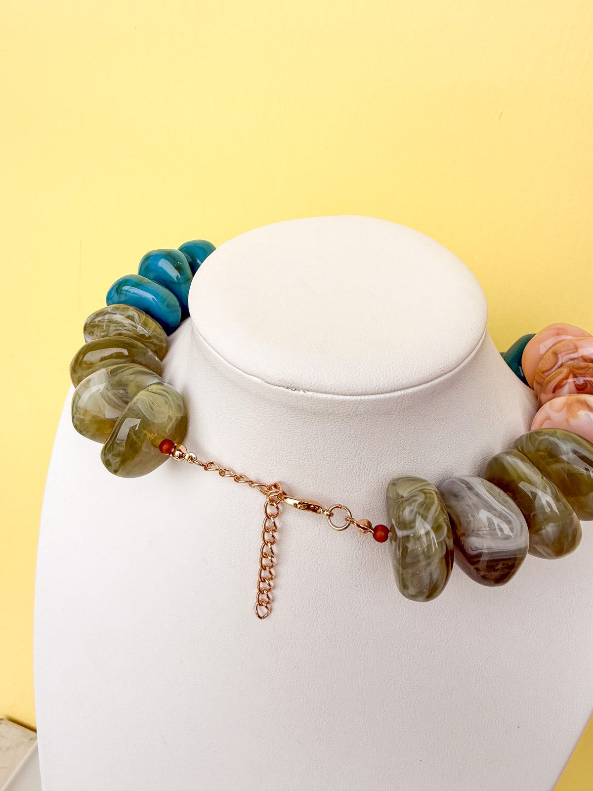 Multicolor Chunky Rondelle Bead Necklace - 30mm - N0009