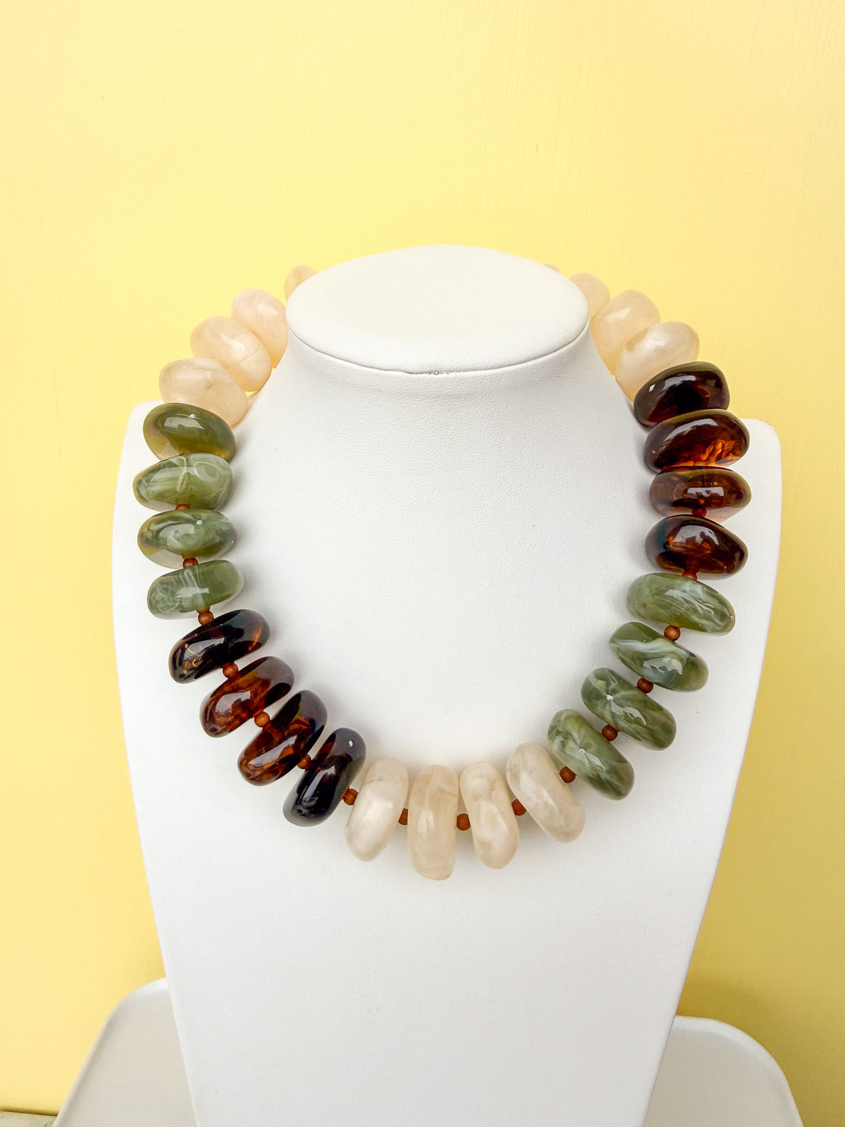 Multicolor Chunky Rondelle Bead Necklace - 30mm - N0009