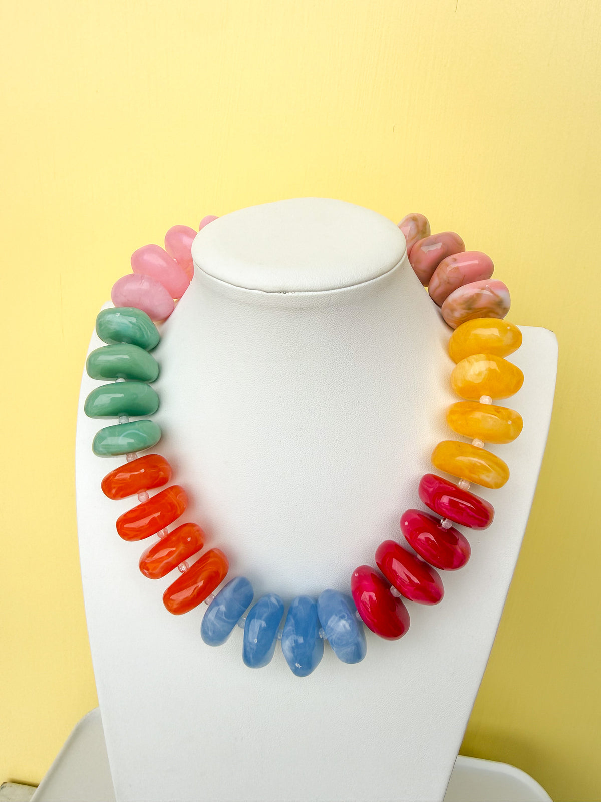 Multicolor Chunky Rondelle Bead Necklace - 30mm - N0009