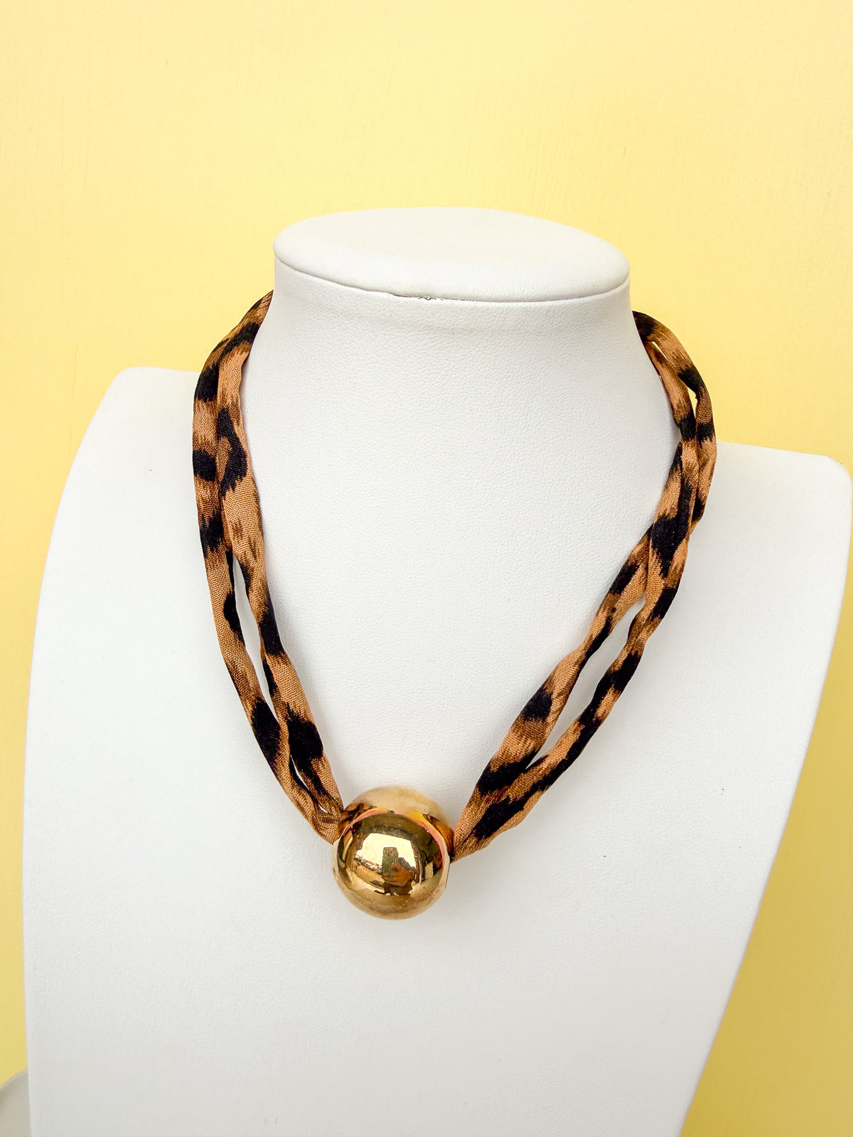 Leopard Double Cord Statement Necklace - N0020