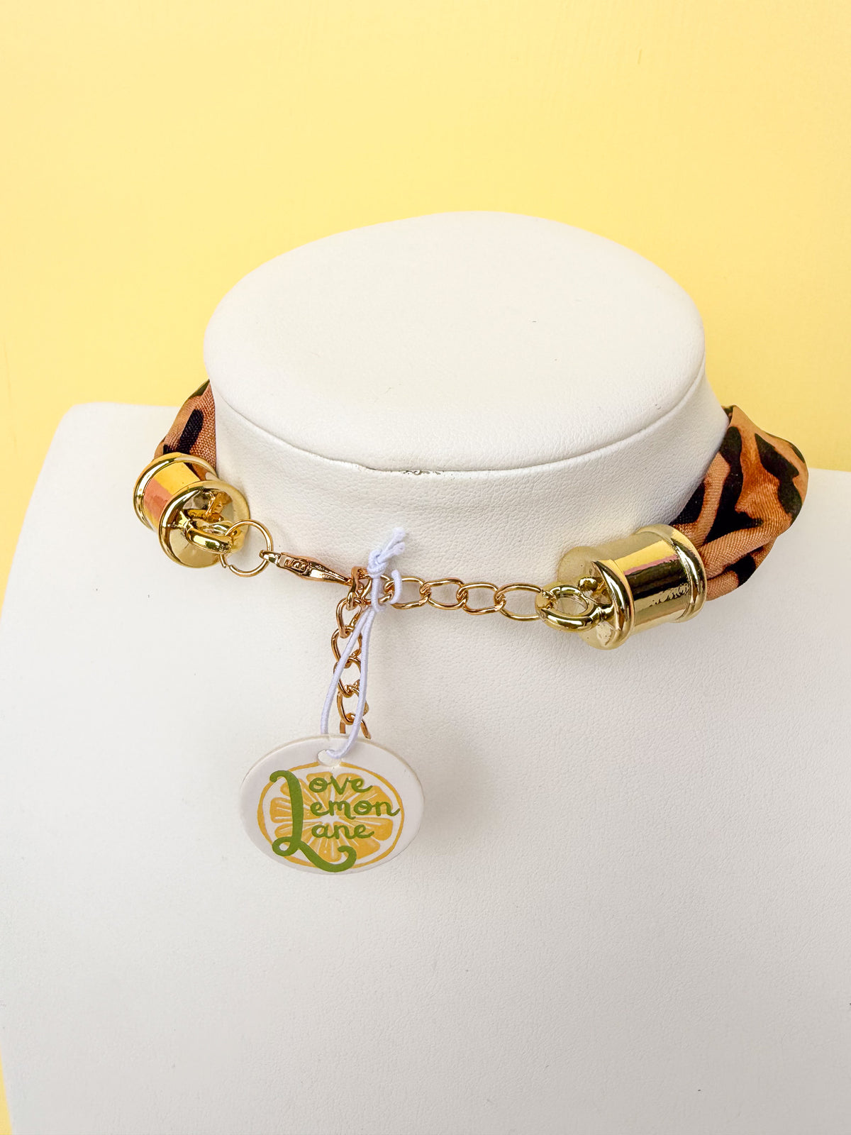 Resin Disc Leopard Statement Necklace - N0014