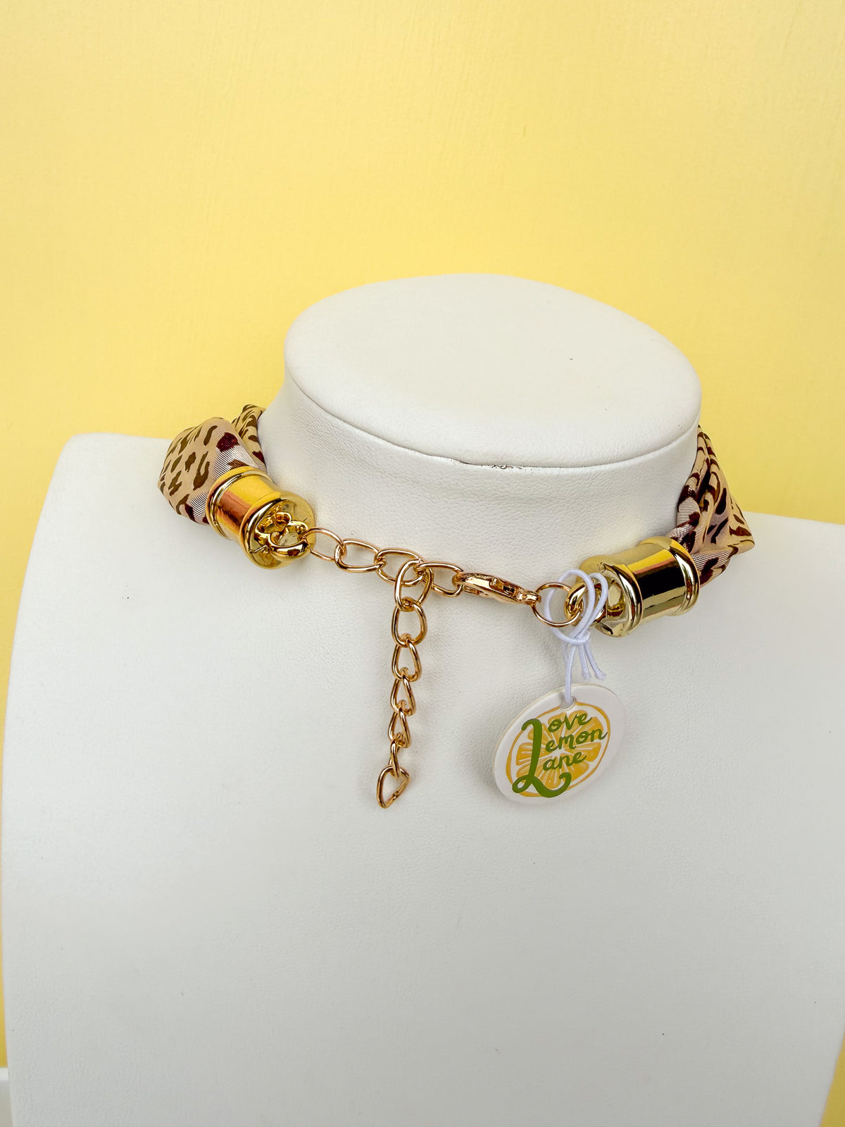 Resin Disc Leopard Statement Necklace - N0014