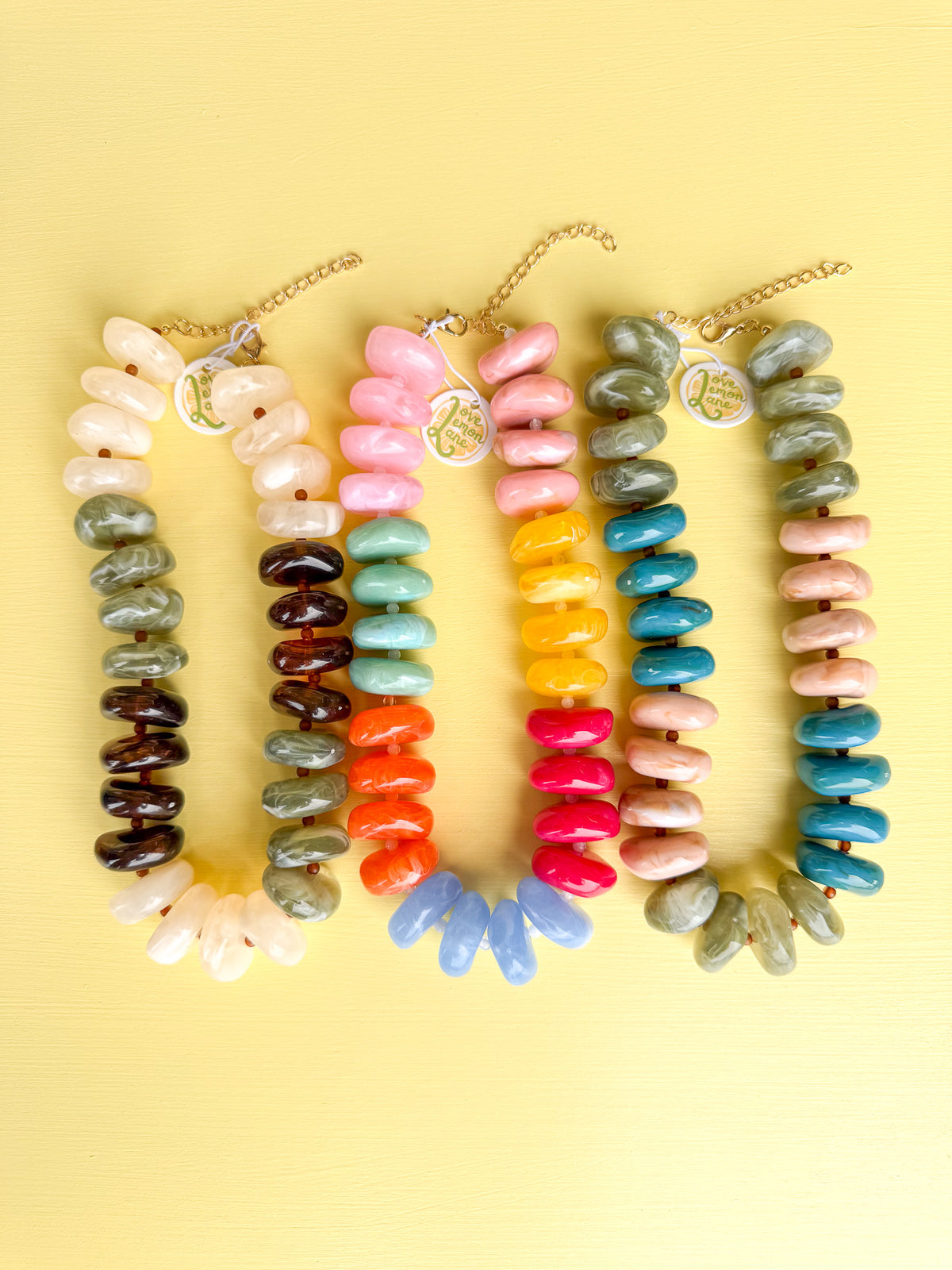 Multicolor Chunky Rondelle Bead Necklace - 30mm - N0009