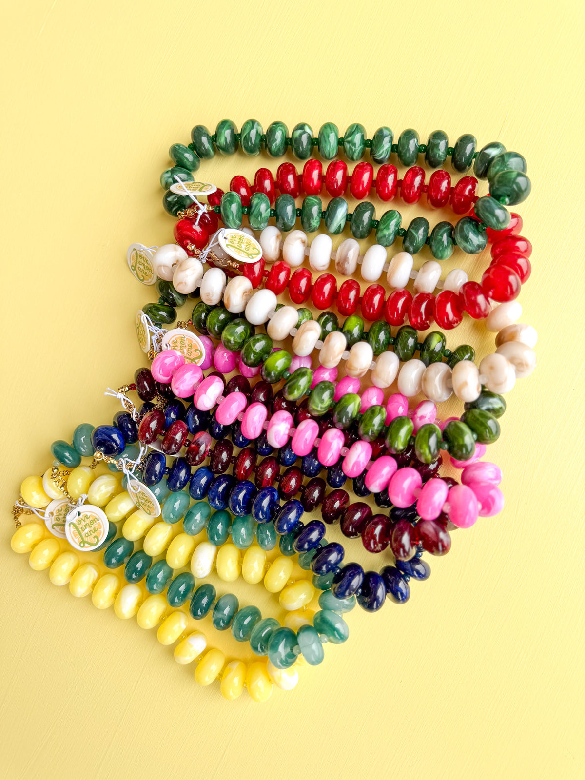 Chunky Marbled Rondelle Necklace - 25mm -N0010
